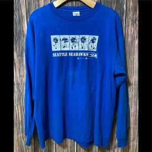 Vintage 2000 Seattle Seahawks Long Sleeve Crew Neck Logo T-Shirt Men’s Size L